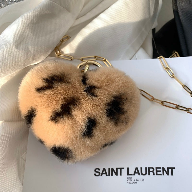Leopard Fluffy Heart