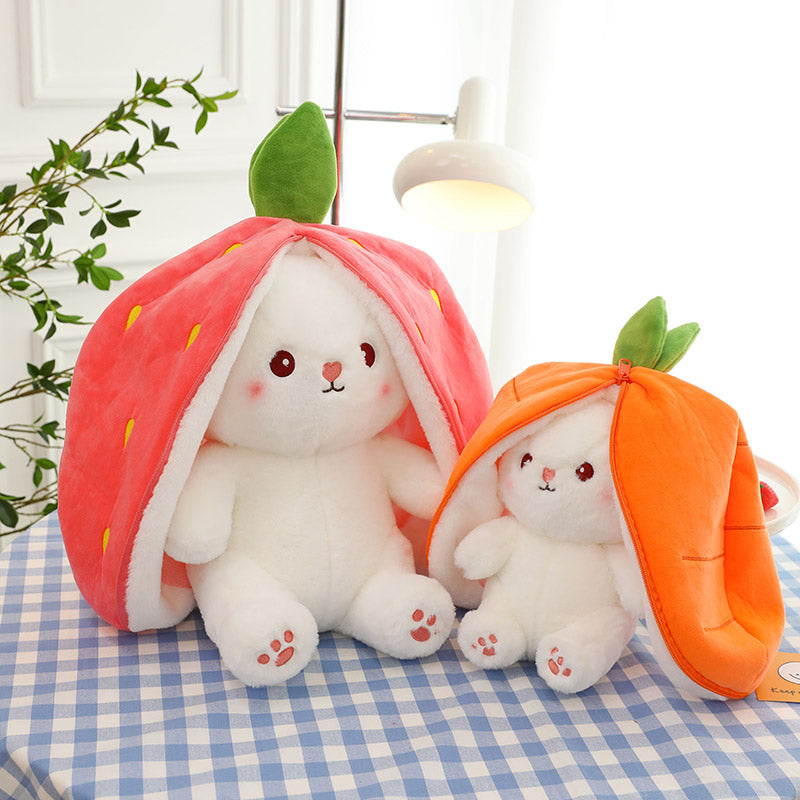 Reversible Cuddle Strawberry/Carrot Bunny