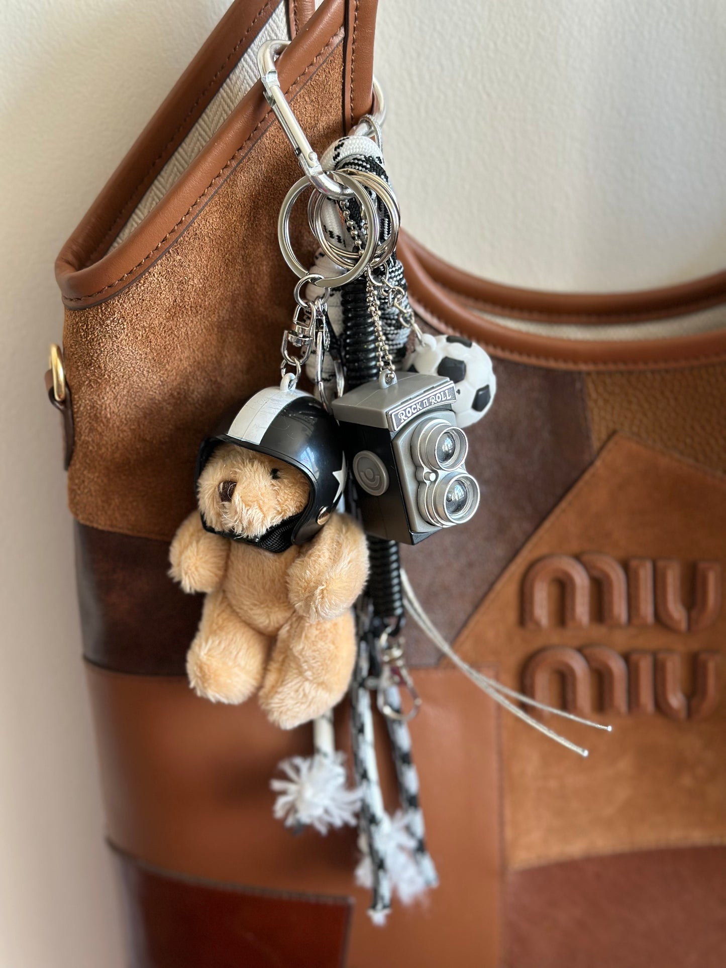 Helmet Bear with Retro Video Recorder