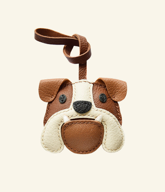 Bulldog Leather Charm